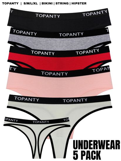 Набор женских трусиков TOPANTY 1005, FIT, 5 шт/уп